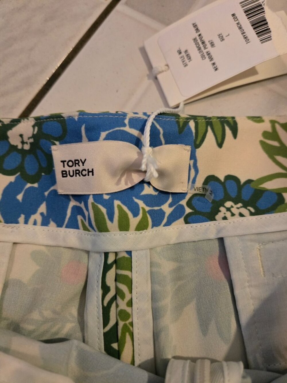 NWT Tory Burch Printed Ruffle Skort Ivory Pompom Daisy L - Picture 3 of 7